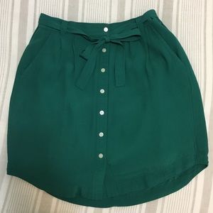 Loft Teal Tie Waist Skirt Size Small